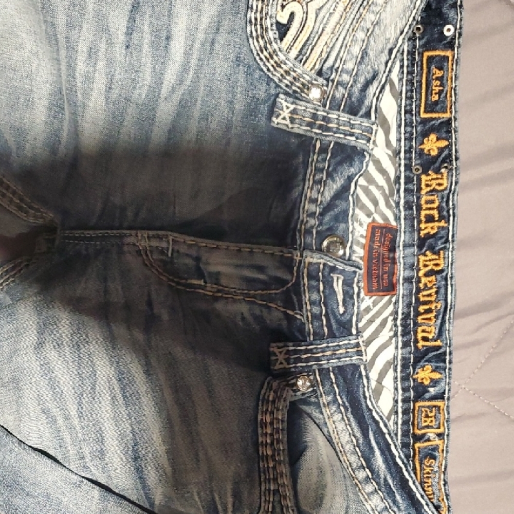 Rock Revival Distressed Blue Skinny Jeans